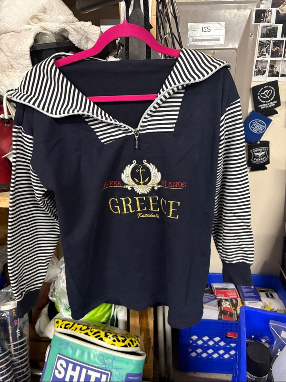 Navy Greece Nautical-Style Kids Sweatshirt